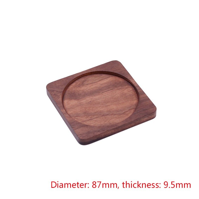 Wooden Coaster Beech Tea Coaster Potholder Coffee Cup Mat Square Round Solid Wood Coaster: C