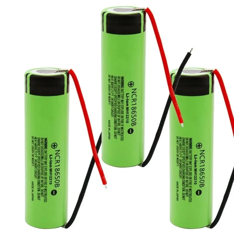 18650 battery 34B 3.7v 3400mAh ncr18650 rechargeable lithium battery 18650 battery DIY cable
