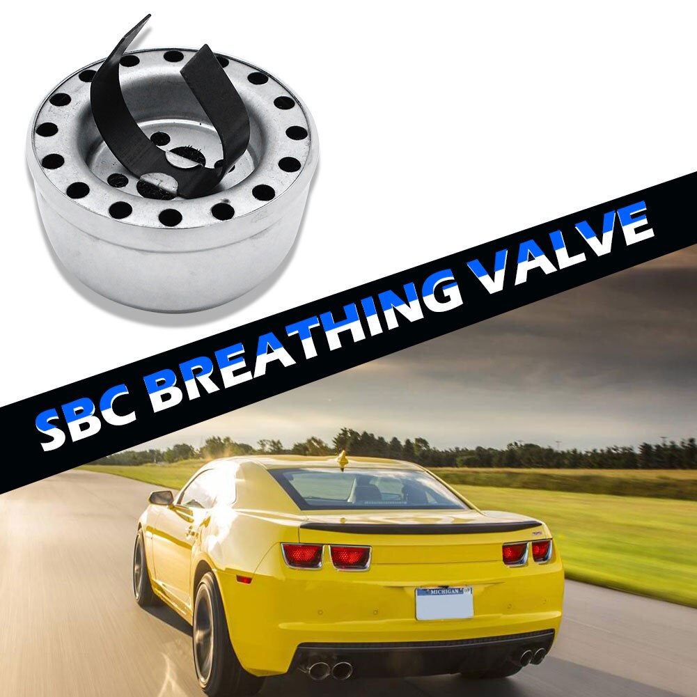 Oil Cover Push-in Valve Cover Breather Chrome Steel Oil Filler Breather Cap for SBC Small Block Chevy 283 327 350 Engine