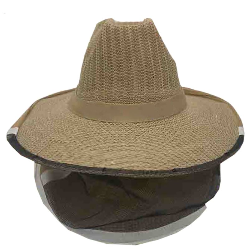 Natural Denim Mesh Beekeeping Beekeepers Hat Veil Protective Face Mask for Bee Protection During Beehive