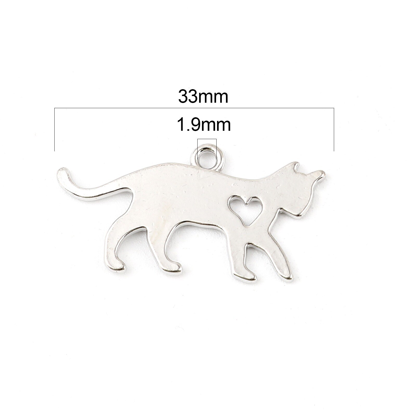 50PCs ciondolo in lega di zinco a base di gatto per gioielli collana che fanno orecchini Color oro Cat Animal Series bracciale fai da te: 3