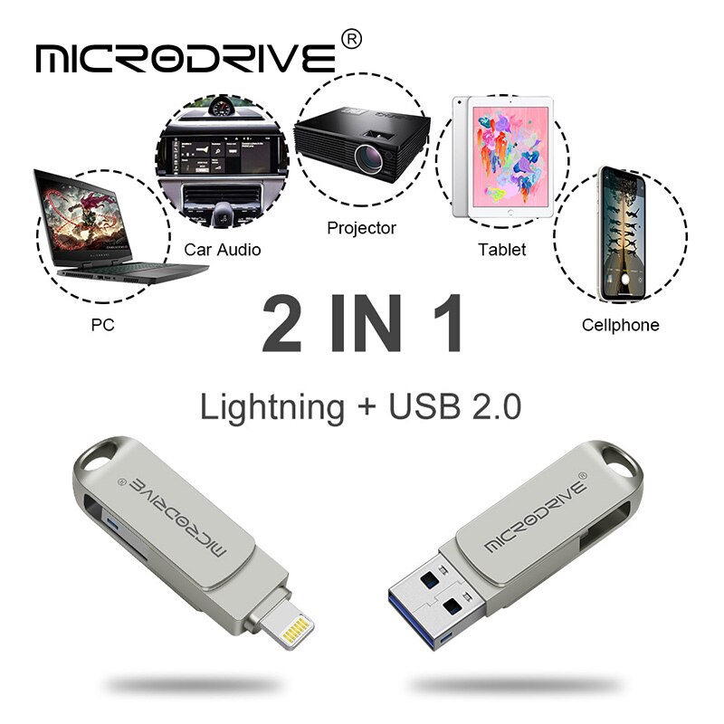 Usb Flash Drive Voor Iphone 7/7Plus/8/X/11 Usb/Otg/Lightning 128Gb 64Gb Pen Drive Voor Ios Externe Opslagapparaten