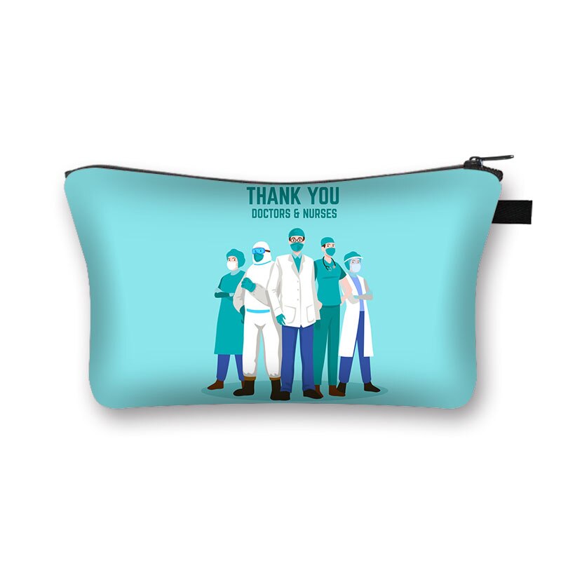 Engel in Weiß Krankenschwester Elektrokardiogramm Druck Damen machen-hoch Tasche Krankenschwester Mädchen Lagerung Tasche Kosmetik fallen
