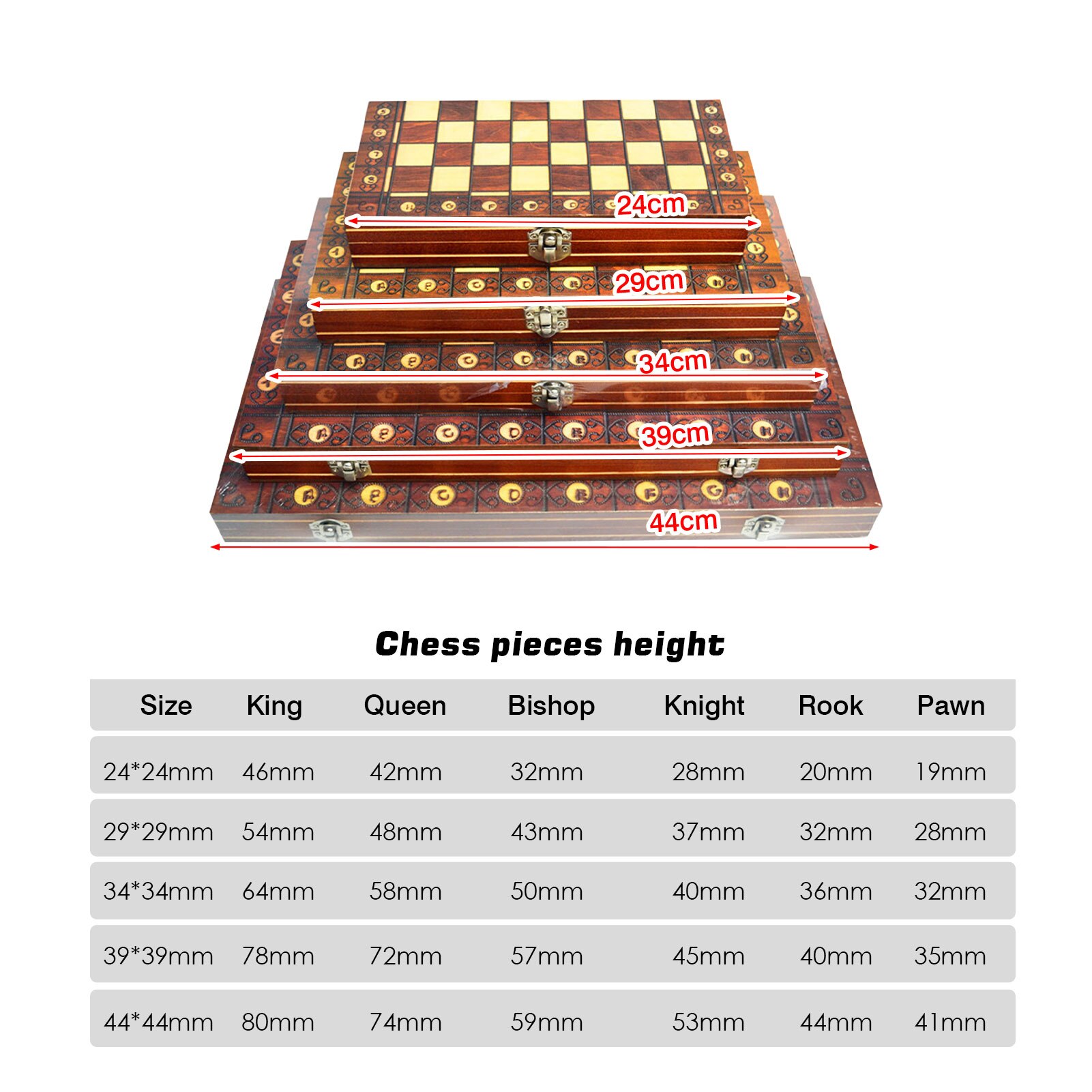 3 In 1 International Chess Set Wooden Chess Game Backgammon Checkers For Indoor Table Game Folding Chessboard Family Travel Game