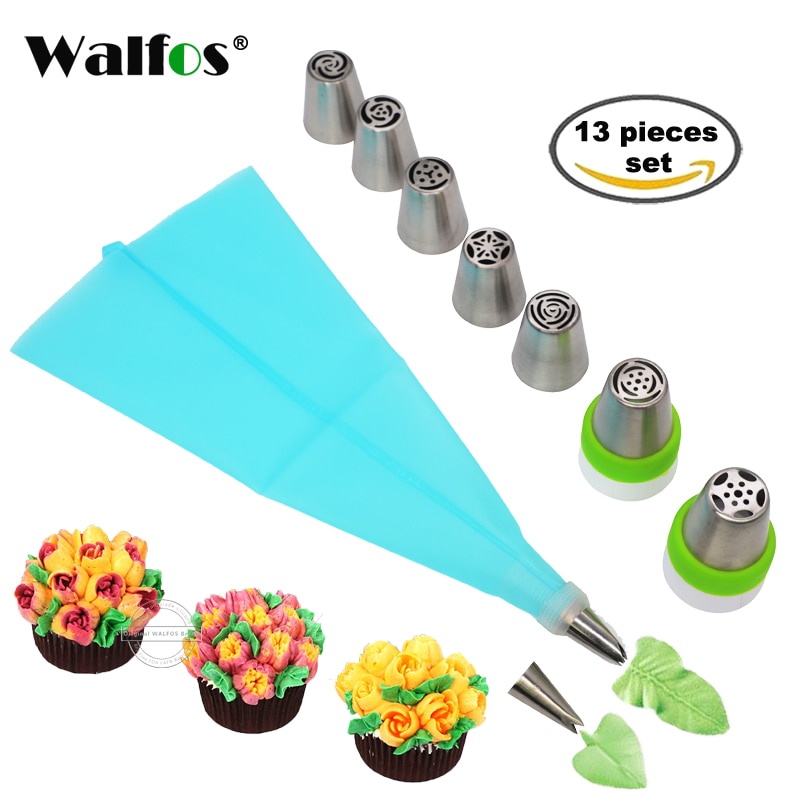 WALFOS 13 stks/set russische nozzles pastry icing tas drie-kleur Koppeling icing piping tips Cupcake Cake Decorating DIY Dessert