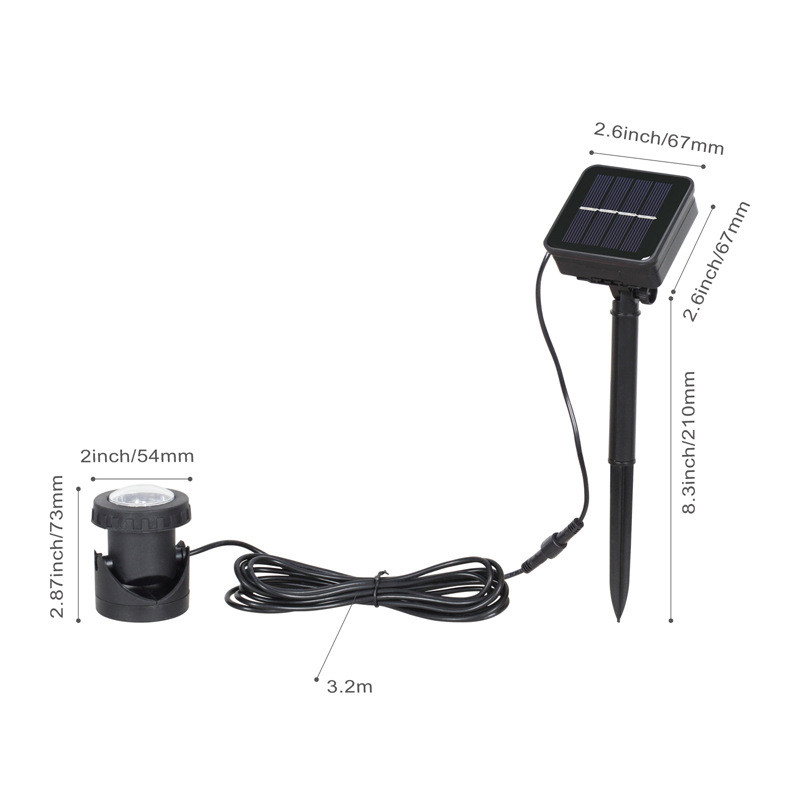 Luz Solar Sumergible para Piscina, Luz Led RGB Sumergible para exteriores, jardín, , impermeable, 12v, 3M, 6Led: 1 Light