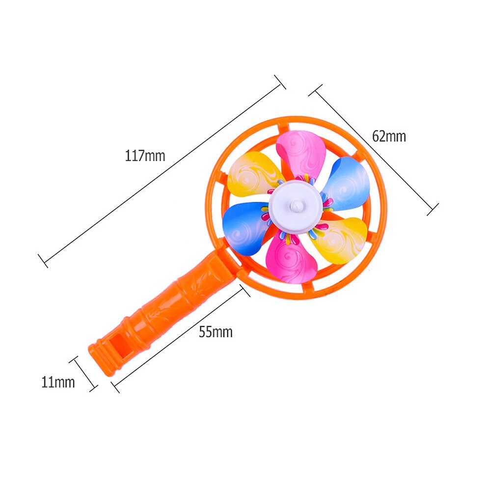 Cute Baby Kids Windmill Toy Colorful Small Windmills Toy Children Plastic Windmill Whistling Handle Toys Pinwheel Wind Spinner