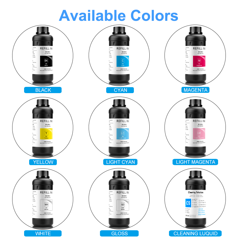 500ML LED UV tusz do Roland ECO-UV ECO-UV2/UV4/UV5/UVS LEF-12 LEF-20 LEF-30 LEF-200 LEF-300 LEC-300 LEC-330 LEC-540 LEJ-640