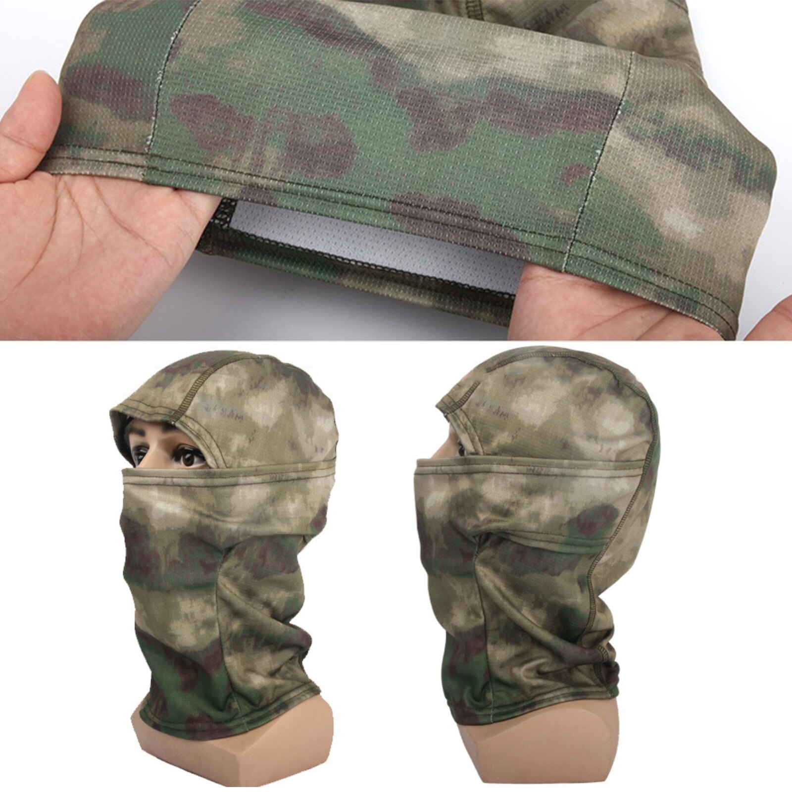 Pasamontañas de camuflaje transpirable, excelente elástico, máscara de protección, trajes Ghillie para actividades deportivas al aire libre