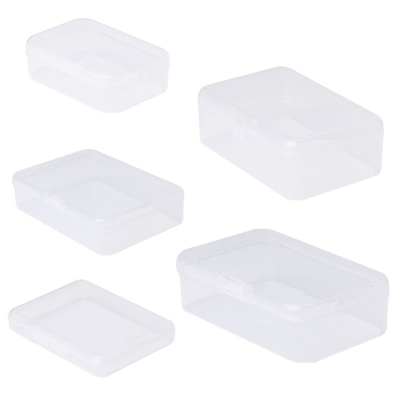 P82C Rectangular Plastic Clear Transparent Storage Box Collection Container Organizer