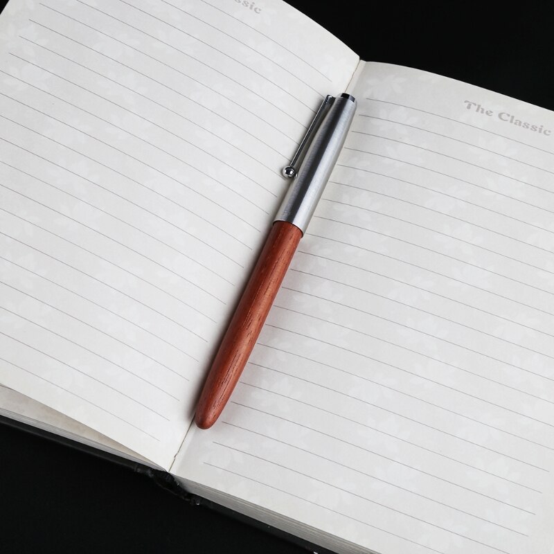 Vintage Style Fountain Pen Pear Wood Barrel Fountain Pen 0.38mm Nib Business Office Stationery