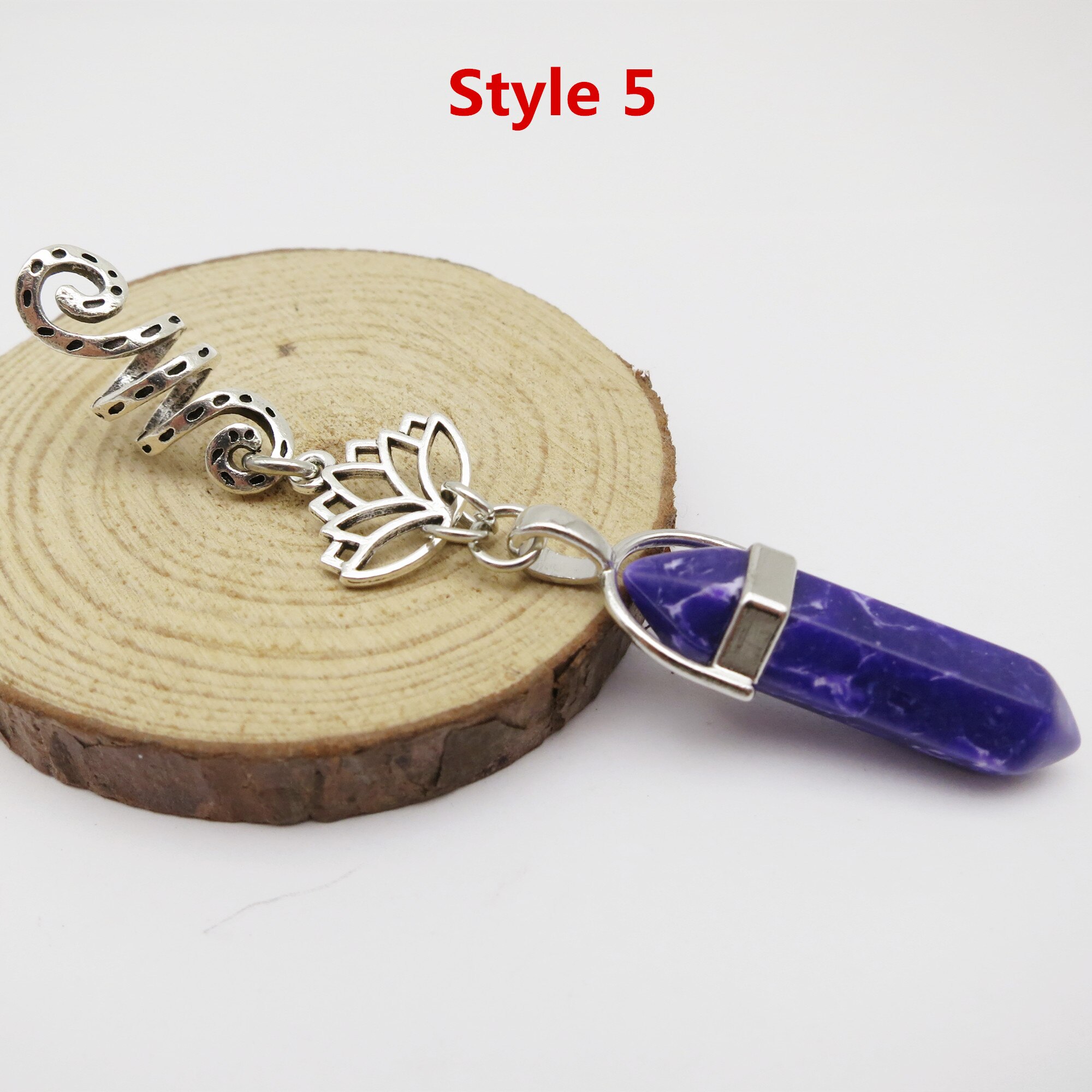 Breloques Viking en cristal pour hommes et femmes, 1 pièce, en spirale, pour tresser la barbe, perles, anneaux tubes, accessoires pour cheveux: 1pcs Style 5
