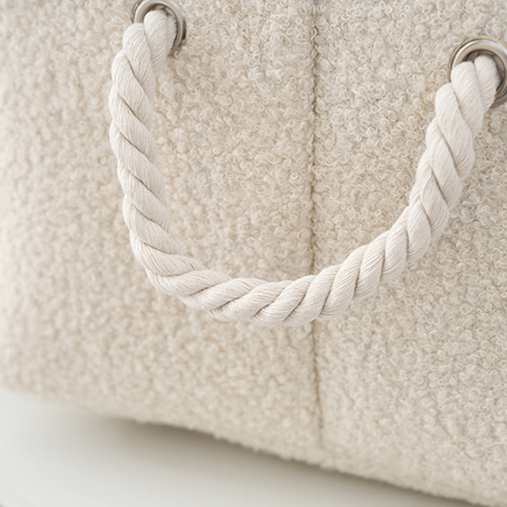 Panier à jouets en peluche pour chien, boîte de rangement pliable avec poignée confortable, adapté au ranger des accessoires de jouets pour animaux de compagnie
