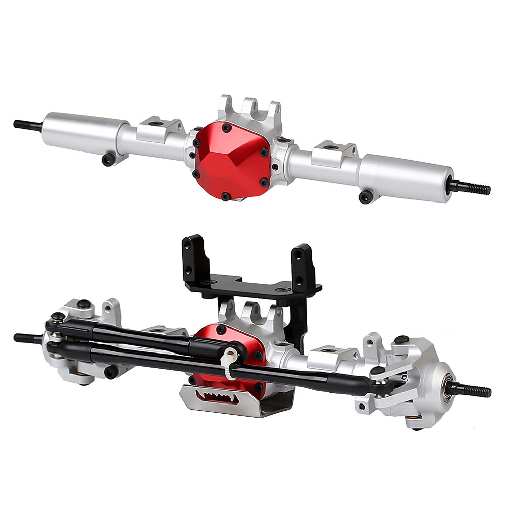 INJORA RC Car CNC Metal Front / Rear Axle with Protector for 1:10 RC Crawler Car Axial SCX10 II 90046 90047