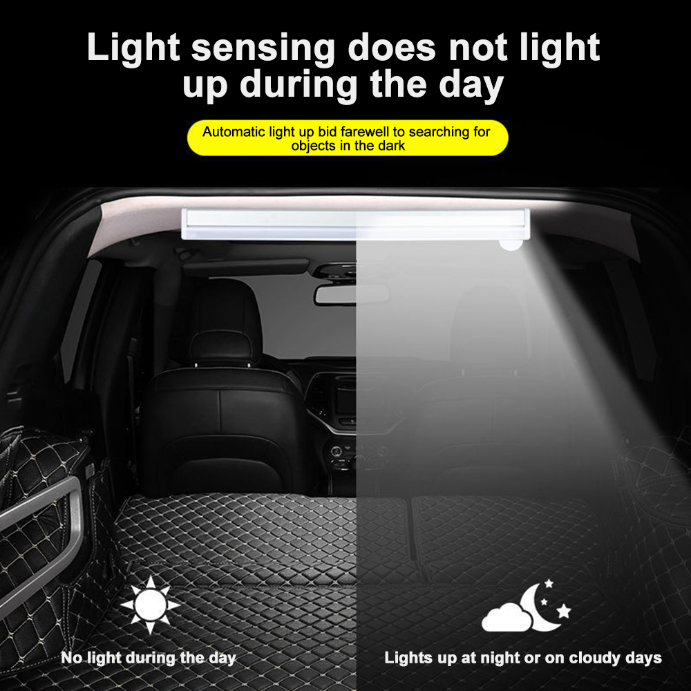 Auto Innen Licht Streifen Bar Lampe für Lieferwagen Bus Wohnwagen Typ-C Ladung LED Gepäck Fach Licht Drahtlose Bewegung Sensor Licht