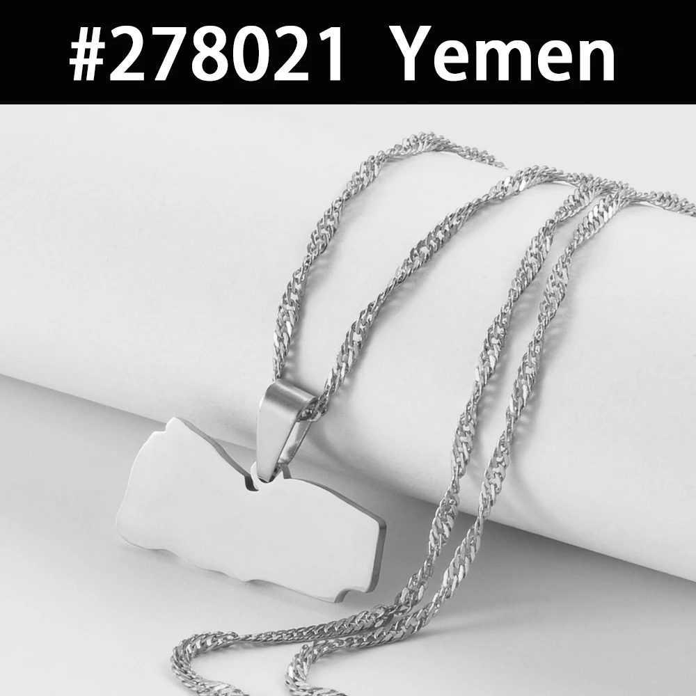 Egipto Nepal Sri Lanka Arabia Saudita Turquía Yemen Qatar mapa colgante collares pulido plano joyería nacional # 277821