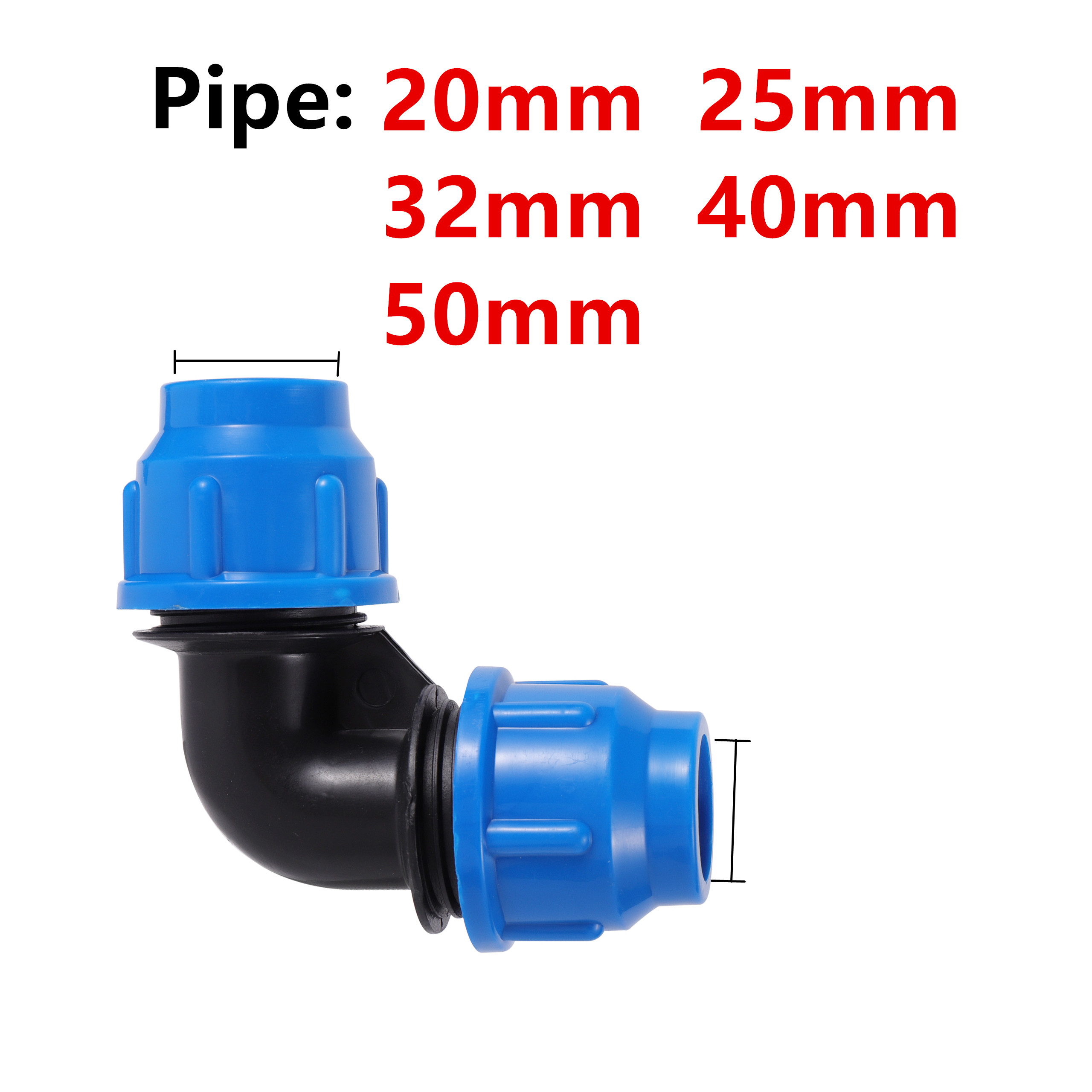 20/25/32/40/50mm PVC PE tubo grifo divisor de agua conector de válvula rápida de plástico jardín agricultura riego accesorios de tubería de agua: Rojo / 1/2"