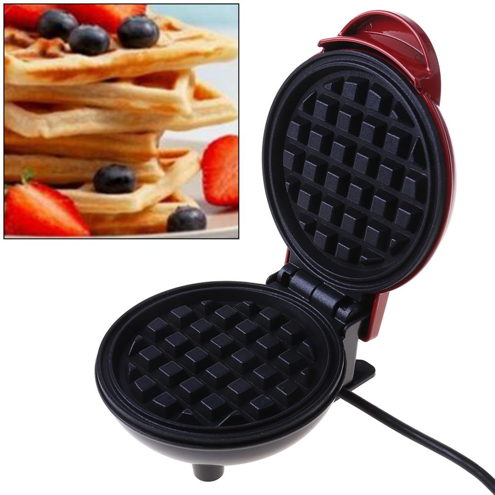 Mini Waffle Maker Machine Classic Breakfast Individual Round Kitchen Nonstick