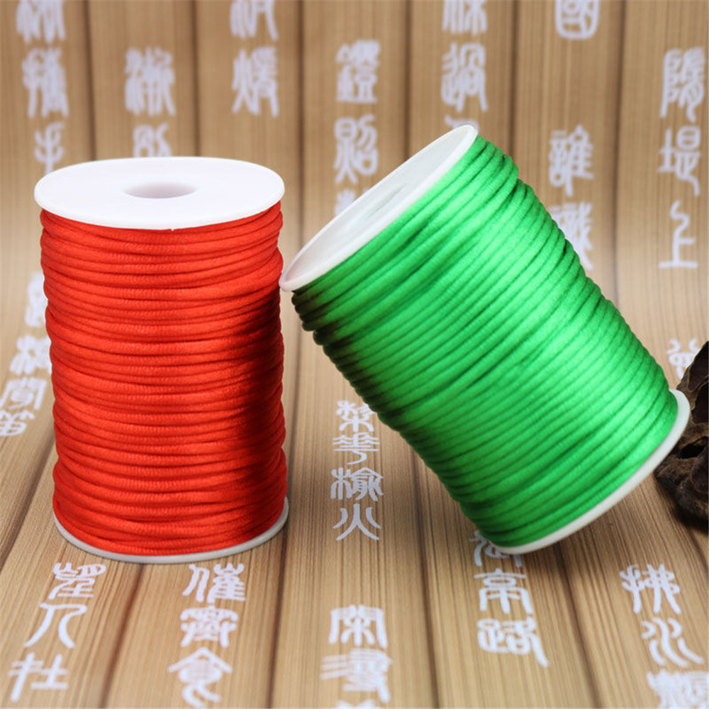 3MM Braided Macrame Silk Macrame Cord Rope Thread Wire DIY Chinese Knot Satin Bracelets Making Findings Beading 10 Yards