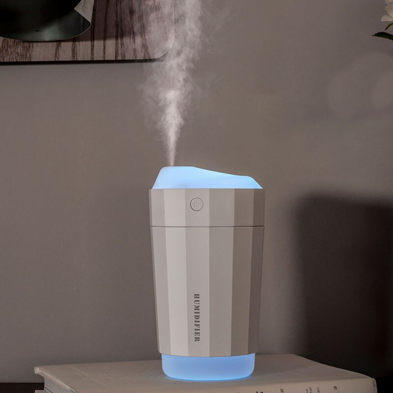 230Ml Milk Tea Cup Wireless Humidifier Built-in 1200Mah Battery, Colorful Lights, Car Home Air Purifying Humidifier