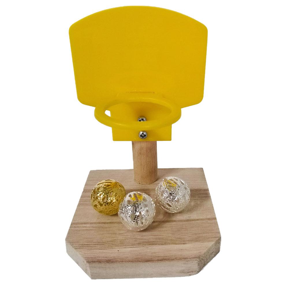 Bird Mini Basketball Hoop Basketball Shoot Toy 3pcs Balls Educational Training Parrot Chew Toys Intelligence Puzzle Development