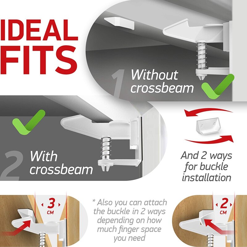 10Pcs Kabinet Sloten Kind Veiligheid Vergrendelingen Baby Veilig Magnetische Ladekast Lock Kids Adhesive Proof Kabinet Sloten