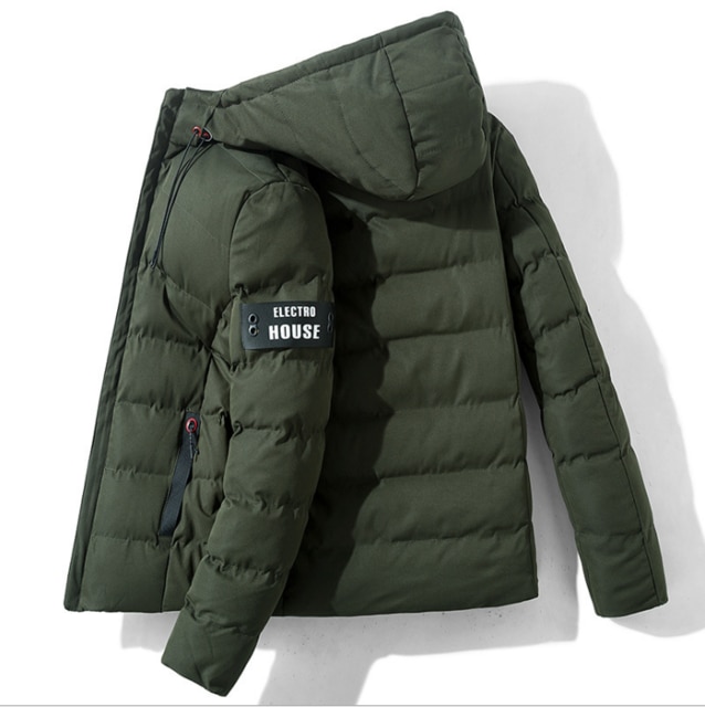 Heren winter hoodie casual warme winddichte dikke jas pakas jas heren s 4xl: Groente / Xl