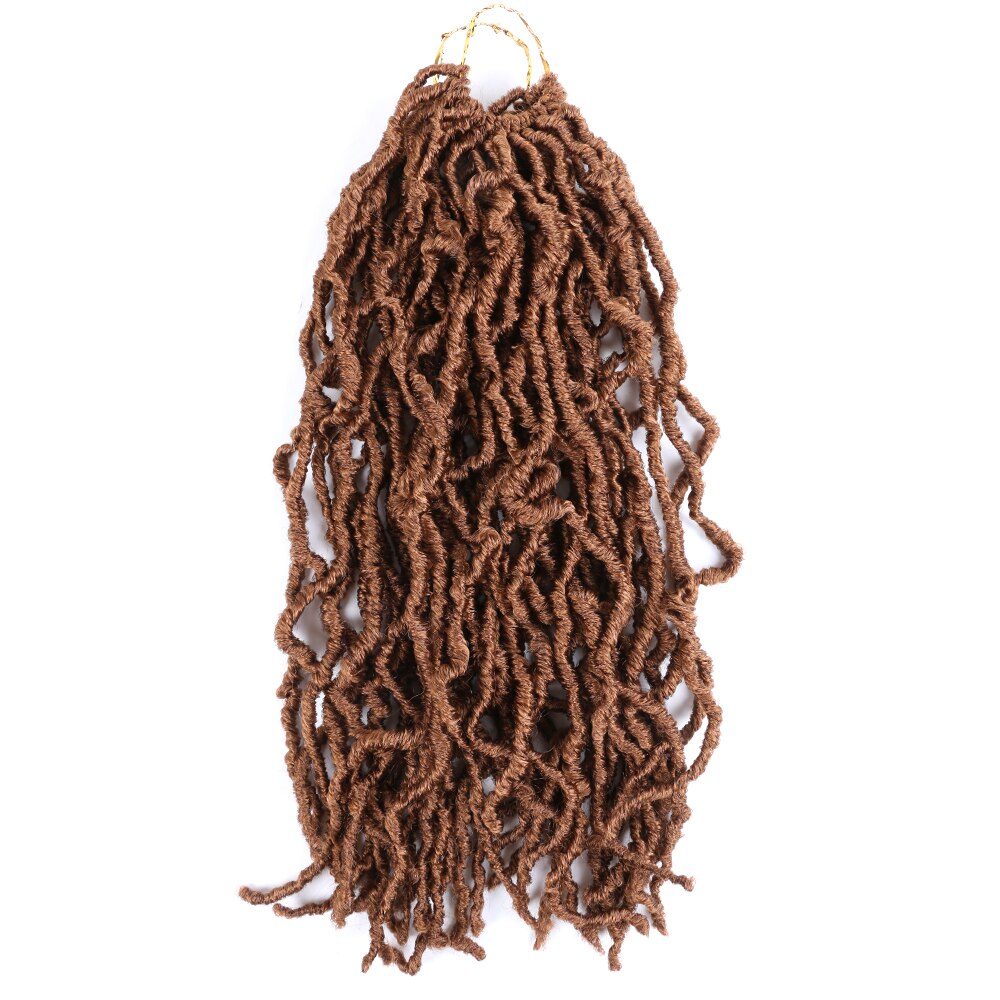 Crochet Hair Braids Soft Natural Extension Faux Locs Braiding Hair Extensions Curly 18 Inch Nu Locs Synthetic Braids: 30o
