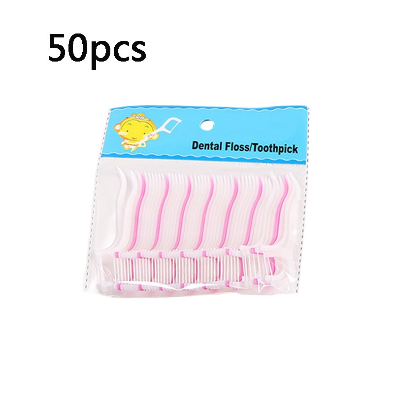 50 Pcs Personal Flossers Oral Floss Tooth Pick Toothpicks Teeth Care Flosserss Personal Flosse: NUDE