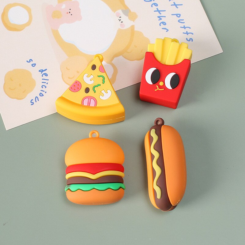 Jy01 10 künstliche lebensmittel-Burger, pommes, Pizza, weicher schlüsselanhänger, tasche, autoschlüssel, diy-kettenanhänger, zubehör, klein, jysp 220317