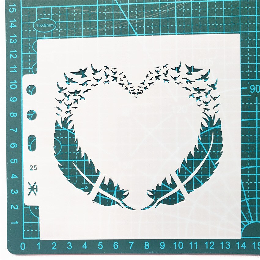 1pc Hand Heart stencil painting template hollowing spray pattern stencils painting hollowing out lace ruler journal accessories