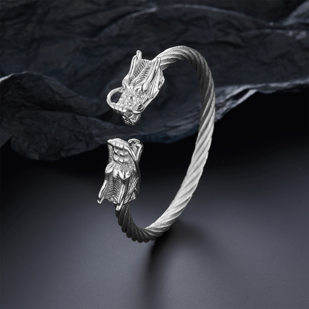 316l draaikranen roestvrij staal populaire armband dames eenvoudige heren charmante vrouw moeder sieraden: Rhodium geplateerd