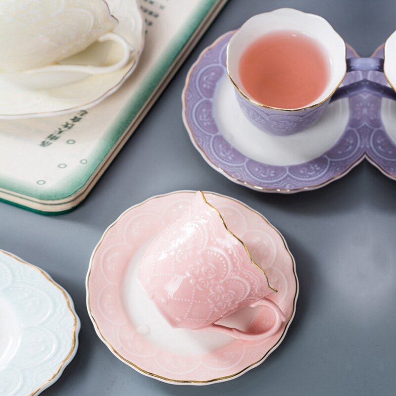 Luxury Ceramic Coffee Cup Set Coffee Cup and Saucer With Spoon Eleglish Tea Cups Afternoon Tea Set Coffee Mugs Home Drinkware
