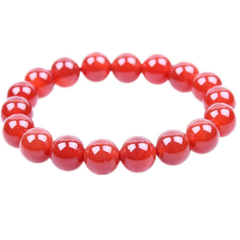 Rode Carneool Coral Natuursteen Kralen Elastische Kralen Armband Bangle Mannen Vrouwen Armbanden Sieraden 4 Mm 6 Mm 8mm 10 Mm 14 Mm