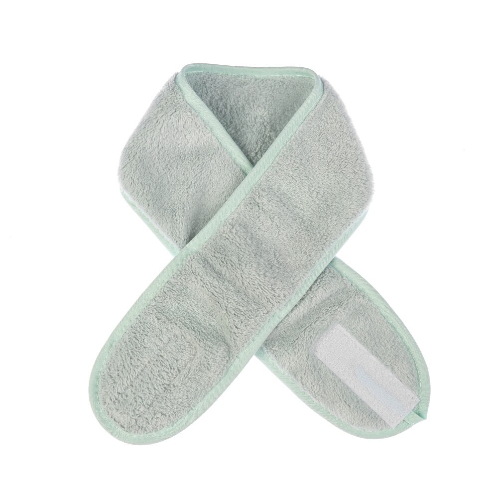 1pcs Soft Facial Hairband Make Up Wrap Head Band Cleaning Cloth Headband Adjustable Stretch Towel Shower Caps Hair Wrap: Style1 green