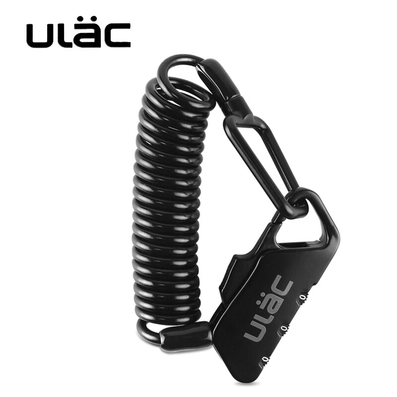 ULAC Mini Bike Lock 1200mm Fold Backpack Cycling Helmet Bicycle Cable Lock 3 Digit Combination Anti-theft Bike Bicycle Lock: black
