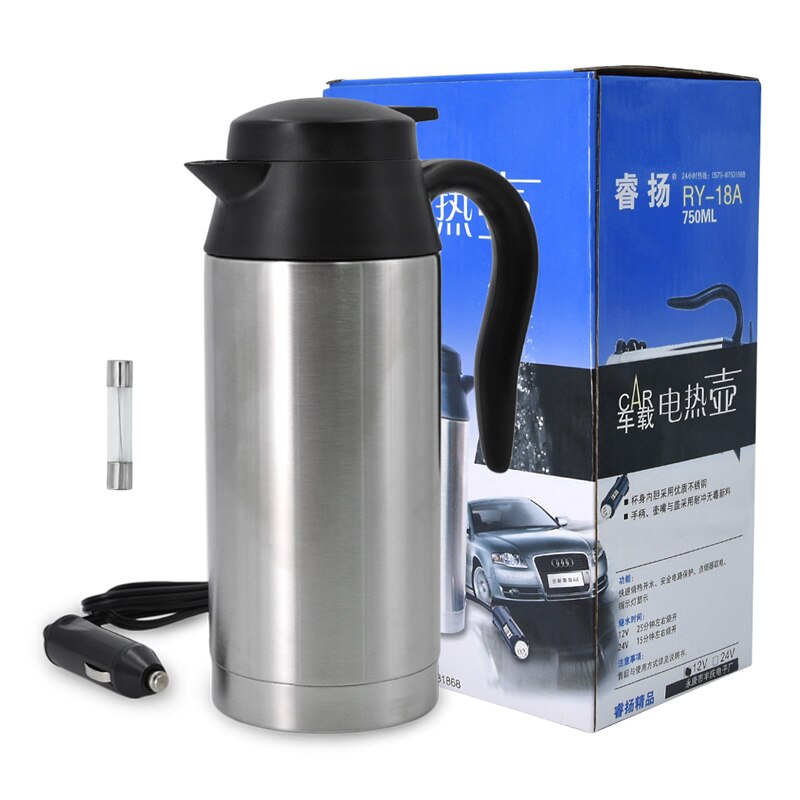 750ml 12v bil varme kop rustfrit stål kop kedel rejse termokander kaffe te opvarmet krus motor vand til bil lastbil brug