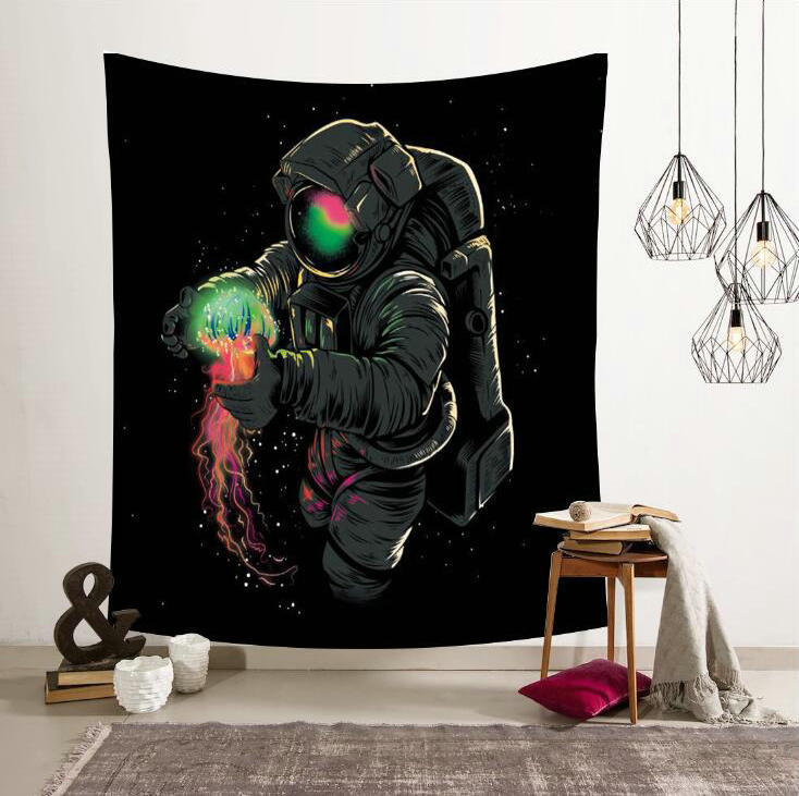 150x100cm Beautiful Spaceman Printed Wall Tapestry... – Vicedeal