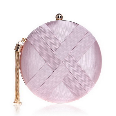 Sekusa boll kvinnor clutch med tofs diamanter kvällsväska axelkedja bröllop brudväskor för festväska: Ym1225 rosa