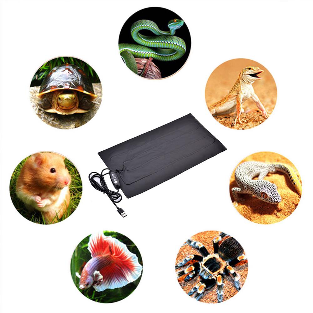 Reptile Heating Mat Adjustable Temperature Controller Terrarium Heating Mat Warmer Heating Pad for Pet Turtles Snake Lizard