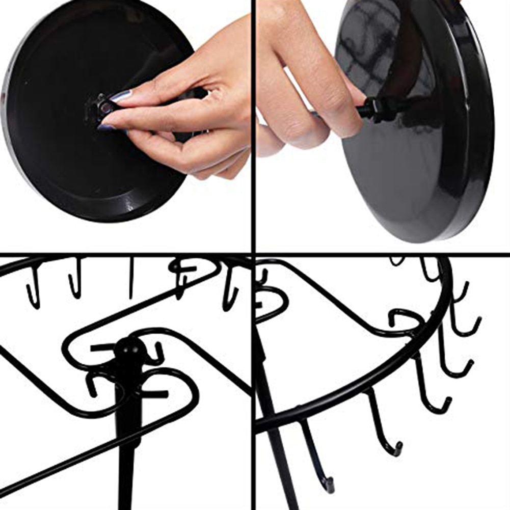 23 Hooks Rotating Necklace Display HolderRack Metal Storage Shelf Jewelry Hanger Pendant Bracelet Jewelry Stand Rack