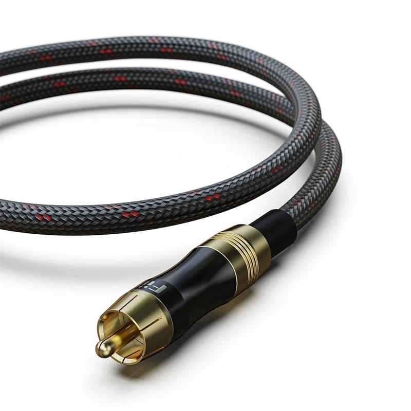 Fiio-Cable Coaxial de Audio Digital LR-RCA1, conector RCA chapado en oro de 50cm para amplificador de TV y PC, K5 Pro, BTA30, LR, RCA1