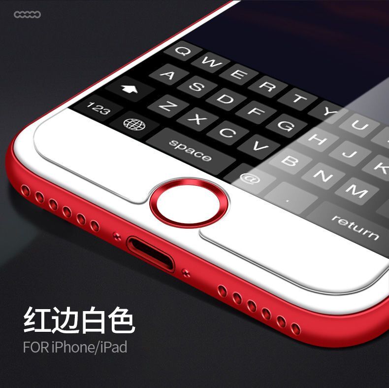 Touch ID Home Button Sticker High Sensitivity Fingerprint Identification Stickers for IPhone 5s SE6 6s 7 Plus for IPad Home Key: White  Red