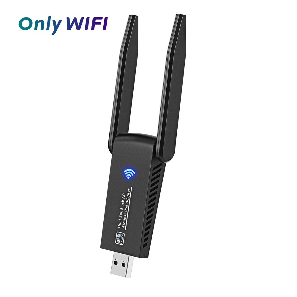3.0 USB WIFI 1300mbps Bluetooth Dual Band Wireless Network Card AC1300 with Antenna For Laptop PC Mini Dongle: Red