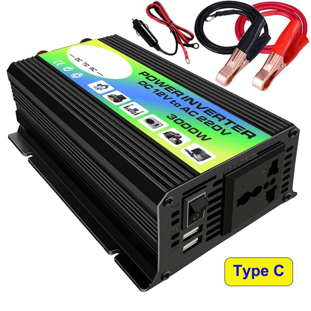 3000W 12V robić 220V/110V samochodowa przetwornica napięcia za pomocą tego narzędzia online bez przejściówka robić ładowarki podwójny USB transformator napięcia zmodyfikowana fala sinusoidalna