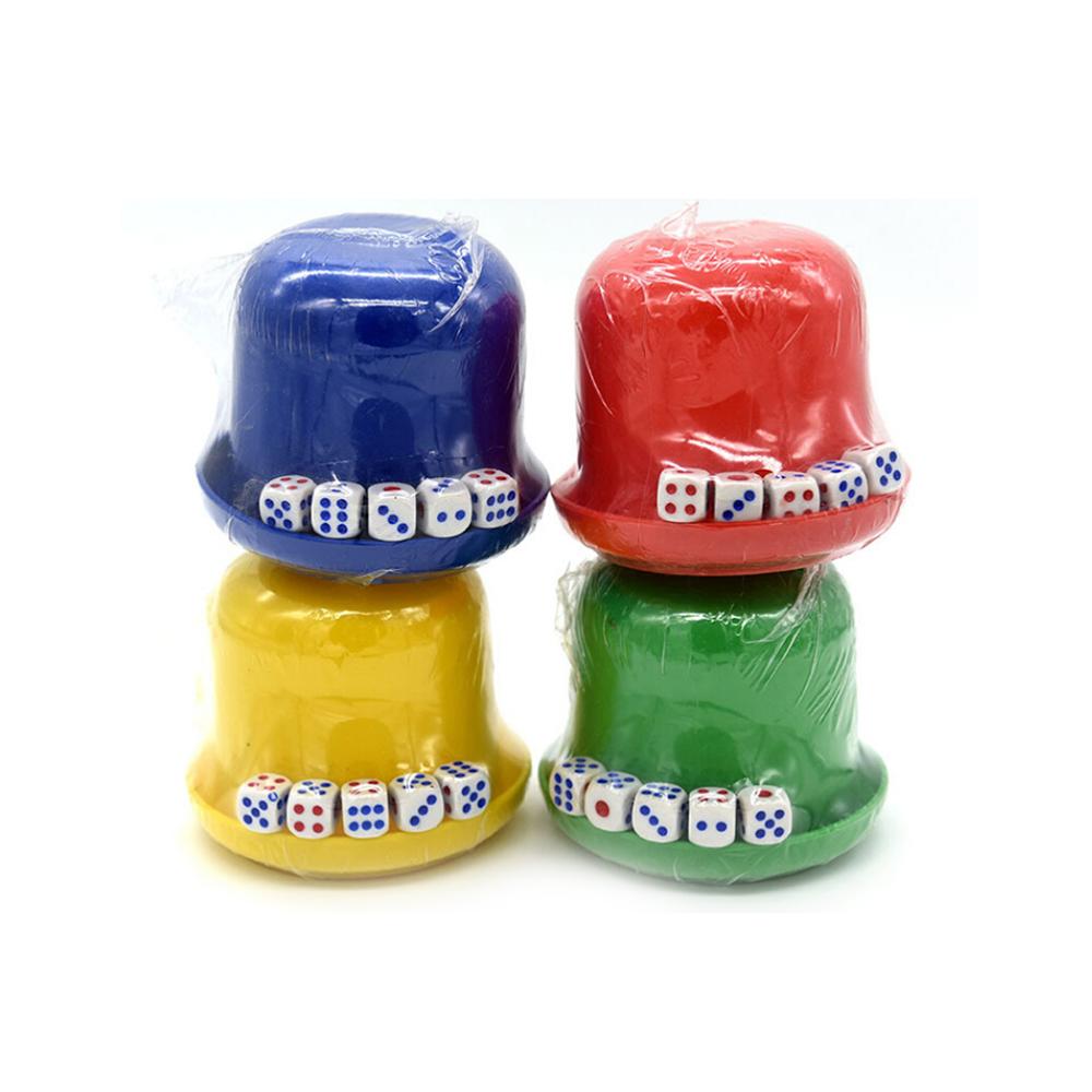 Jeu de dés KTV avec tasse à secouer, 1 ensemble de 10mm ABS Bar fête, jeu de société, boîte de dés de divertissement, jeux de Table, couleur aléatoire