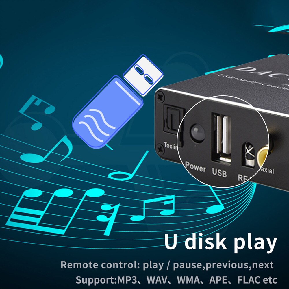 DAC Audio Decoder Adapter DAC Amp Bluetooth-Compatible Adapter Bluetooth 5.0 Receiver Optical Coaxial to Analog Audio Converter