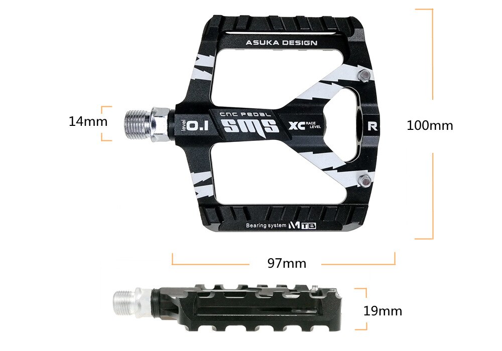 1 Pair Wide Platform Bike Pedals Big Foot Pedales Aluminium Alloy Mountain Bike Pedals MTB Accessories