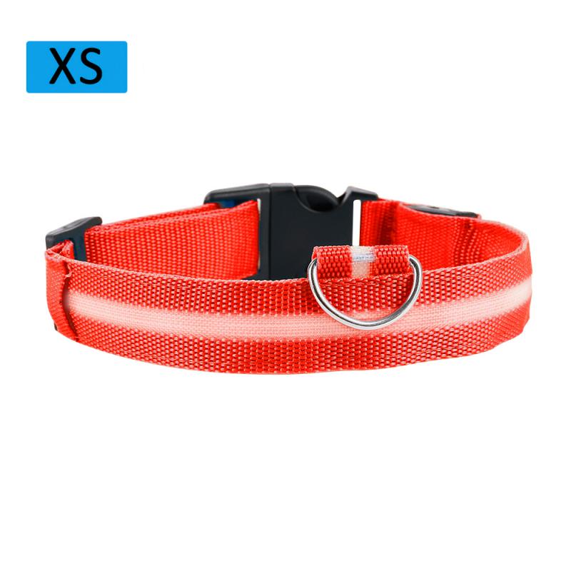 Collier lumineux clignotant LED pour chien, accessoire de sécurité pour la marche en plein air, pour éviter les accidents de voiture: red
