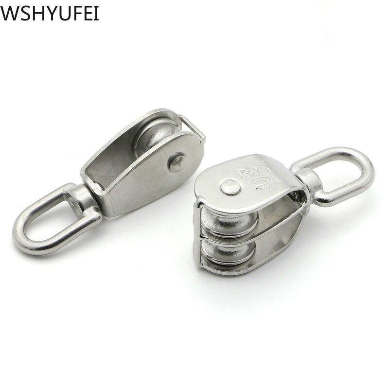 Stainless Steel Pulley M15 M20 M25 M32 M50 Single Wheel Swivel Transport Lifting Pulley Blocks Lifting Wheel Double pulley Tools